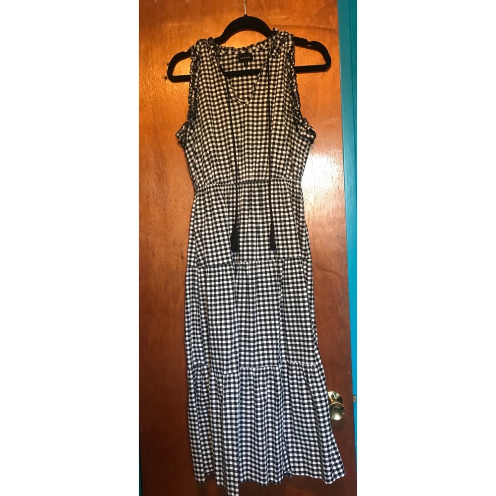 Black and White Gingham Maxi Dress